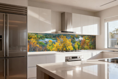 Küchenrückwand Herbstlandschaft am Fluss