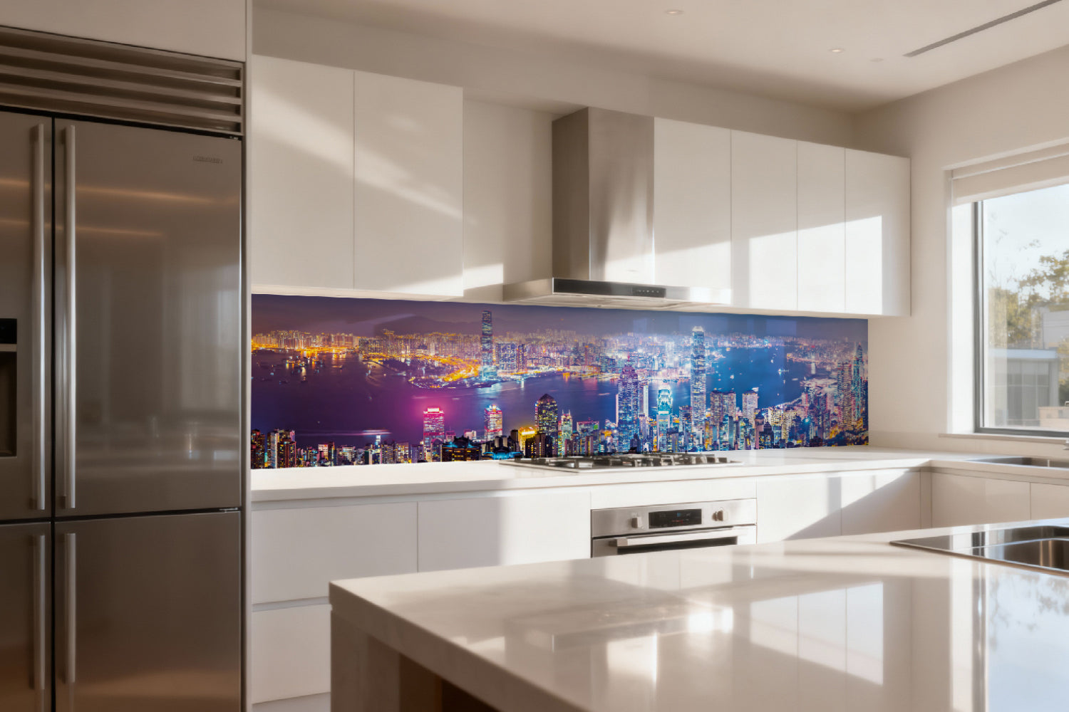 Küchenrückwand Skyline bei Nacht