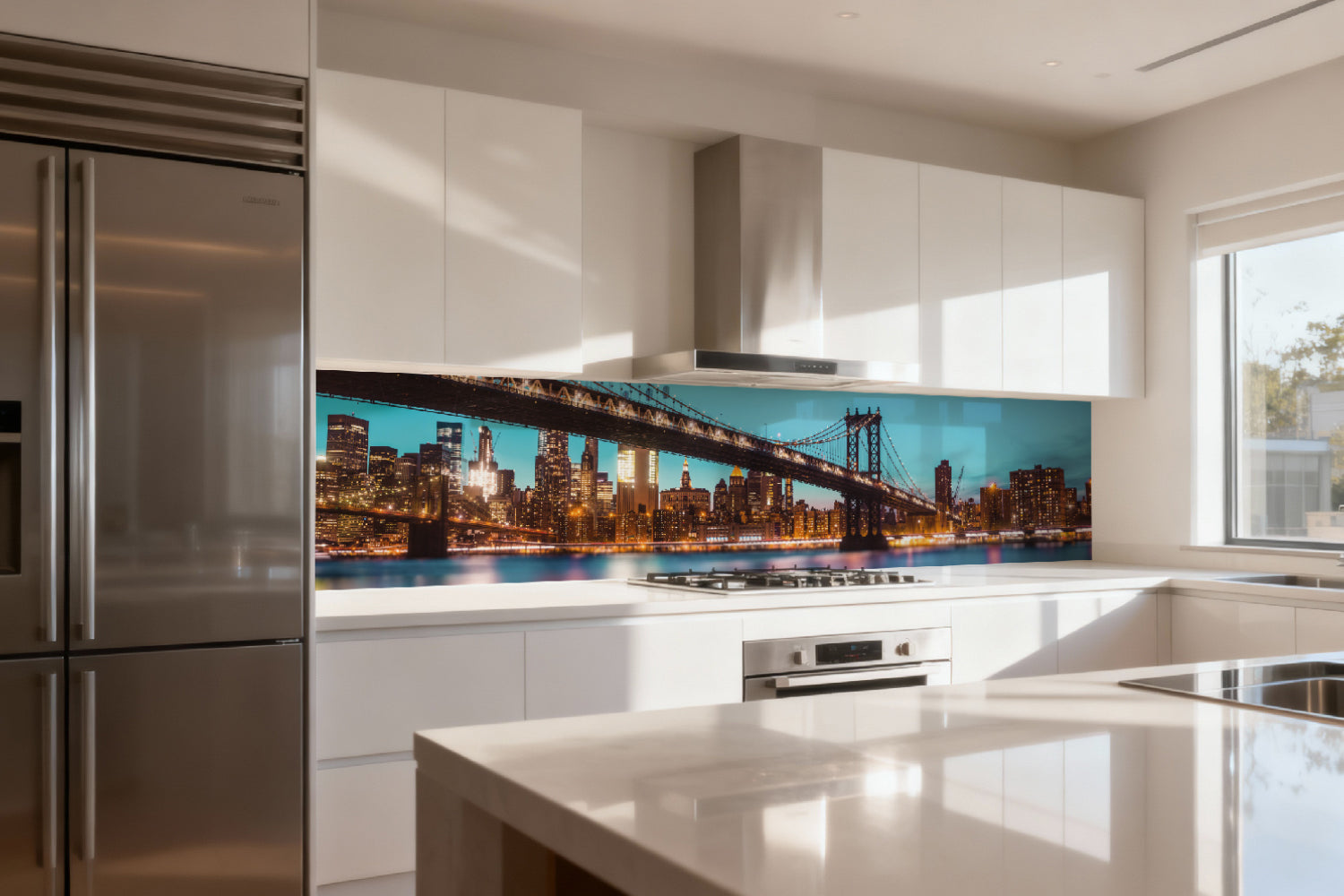 Küchenrückwand Skyline & Brücke
