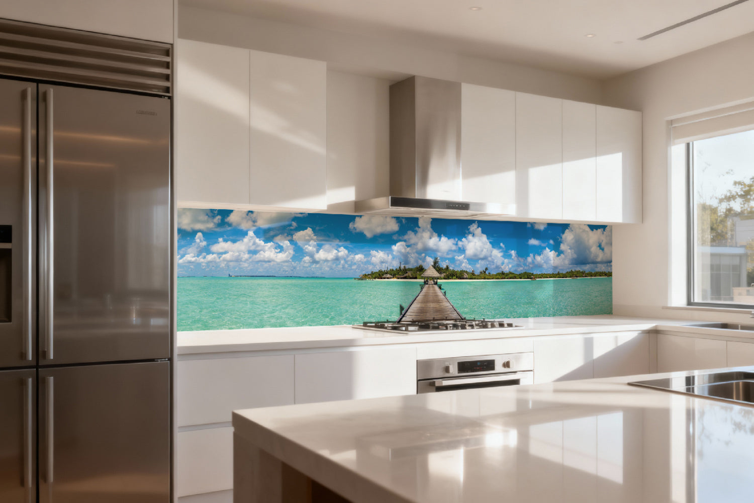 Küchenrückwand Tropischer Steg zur Insel