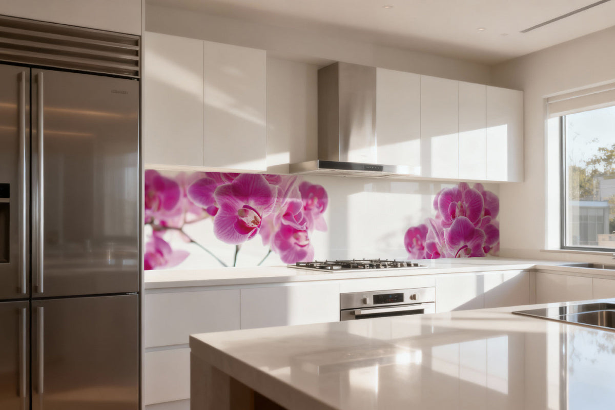 Küchenrückwand Rosa Orchideenblüten