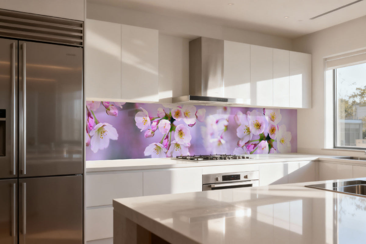 Küchenrückwand Kirschblüten