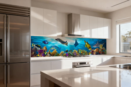 Küchenrückwand Bunte Fische & Korallenriff