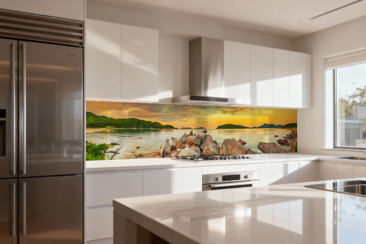 Küchenrückwand Sonnenuntergang am Meer