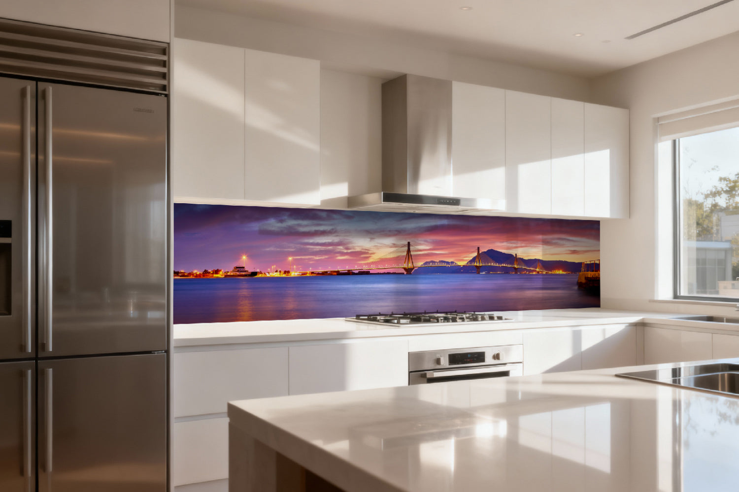 Küchenrückwand Panorama mit Sonnenuntergang