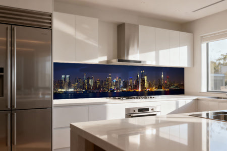 Küchenrückwand Stadtlichter am Wasser