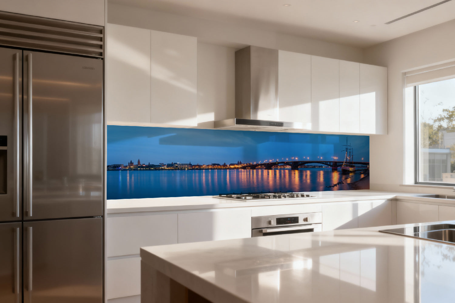 Küchenrückwand Brücke über dem Fluss