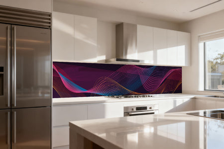 Küchenrückwand Neon Linien Abstrakt
