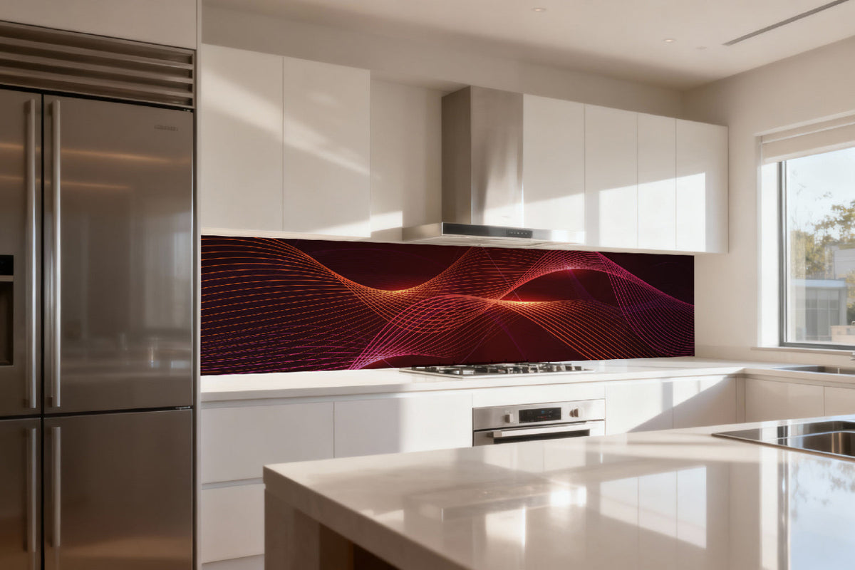Küchenrückwand Modern Abstrakt Wellen
