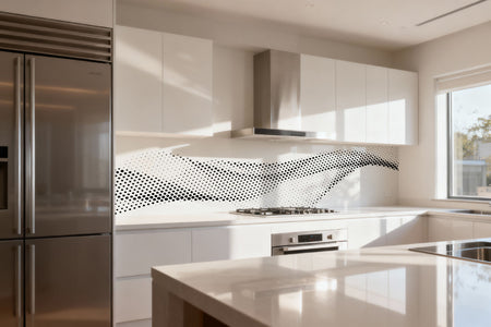 Küchenrückwand Schwarz Weiß Punkte Design