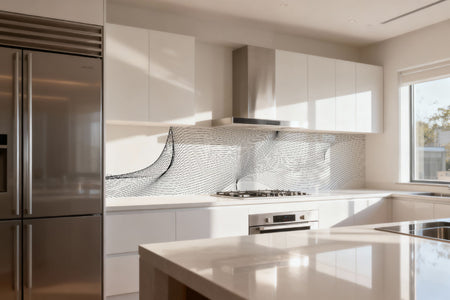 Küchenrückwand Schwarz Weiß Linien Design