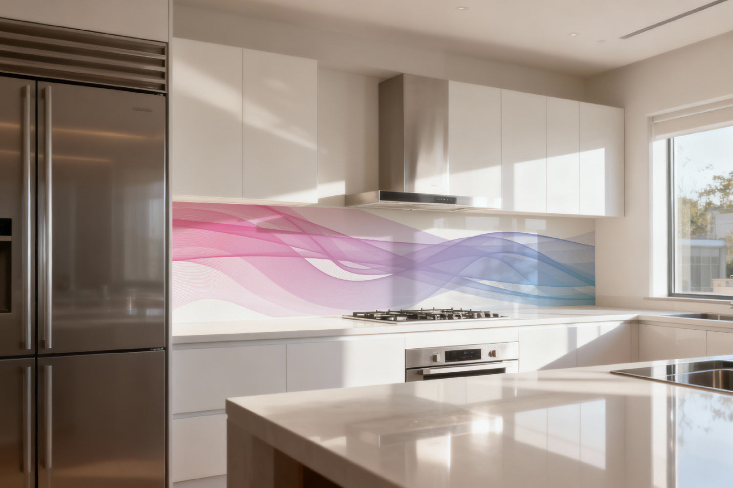 Küchenrückwand Pastell Wellenmuster