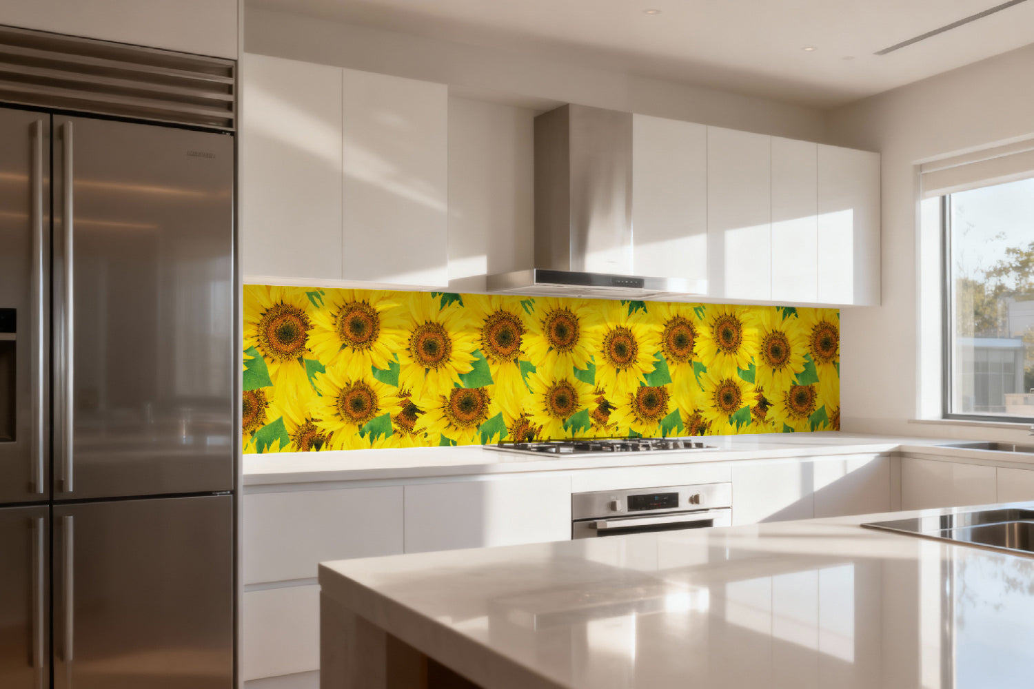 Küchenrückwand Sonnenblumenfeld Gelb