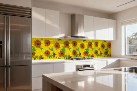 Küchenrückwand Sonnenblumenfeld Gelb