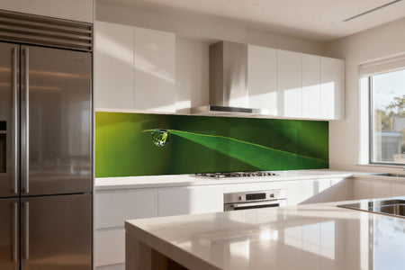 Küchenrückwand Wassertropfen auf Blatt