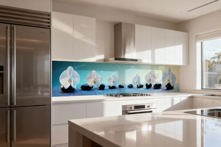 Küchenrückwand Spa Motiv mit Blüten