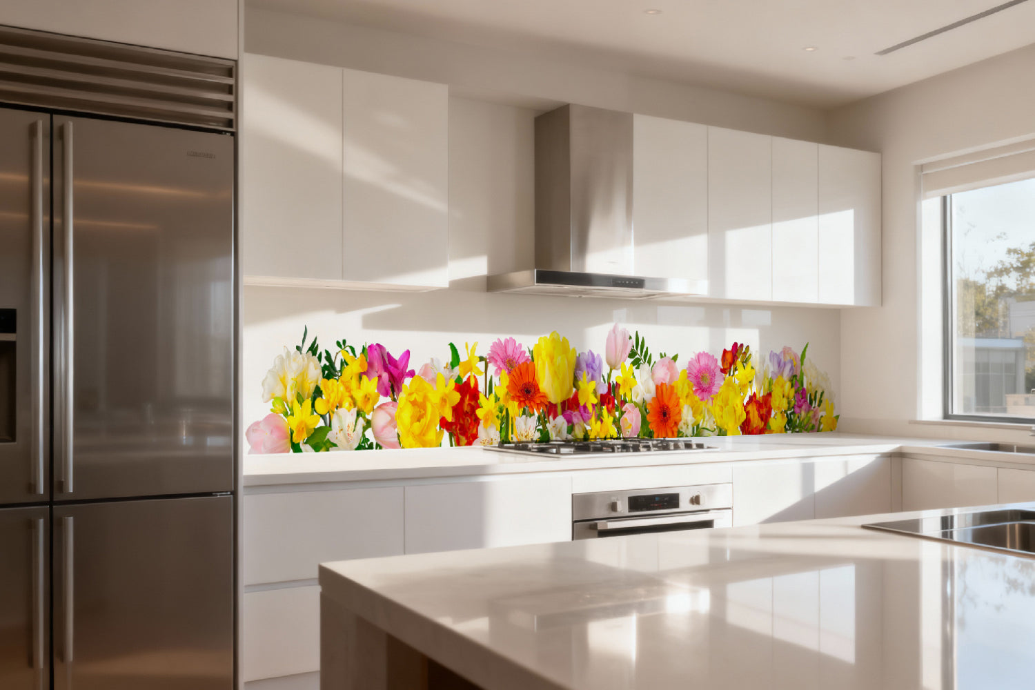 Küchenrückwand Frühlingsblumen bunt