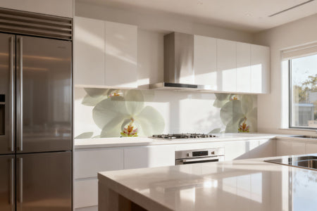 Küchenrückwand Weiße Orchideen Elegant