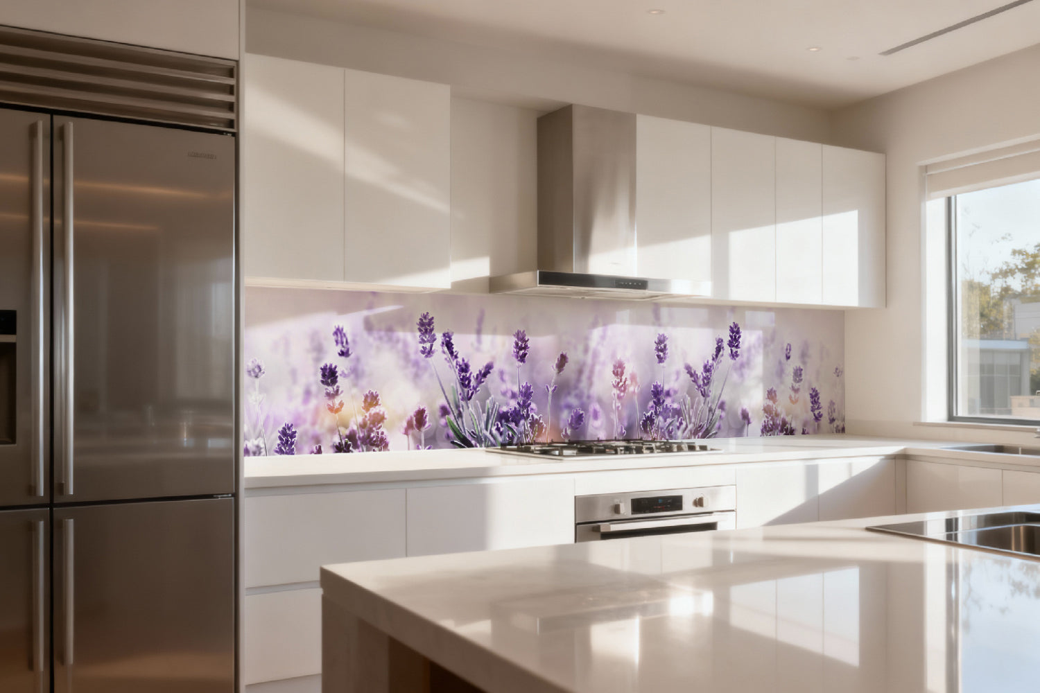Küchenrückwand Lavendel Blütenfeld