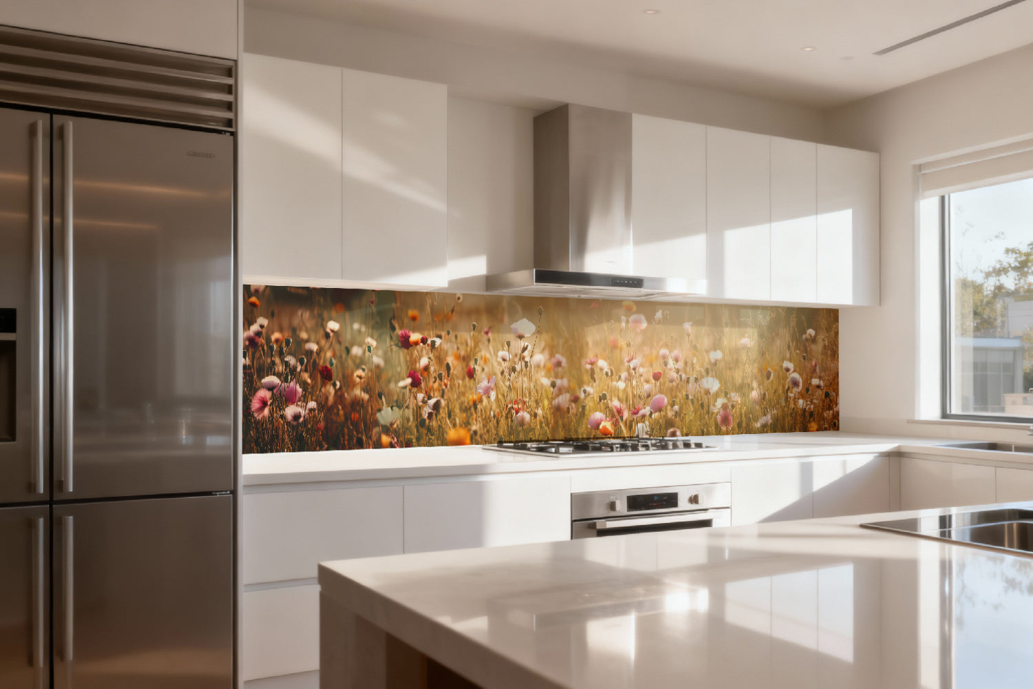Küchenrückwand Blütenfeld Naturmotiv