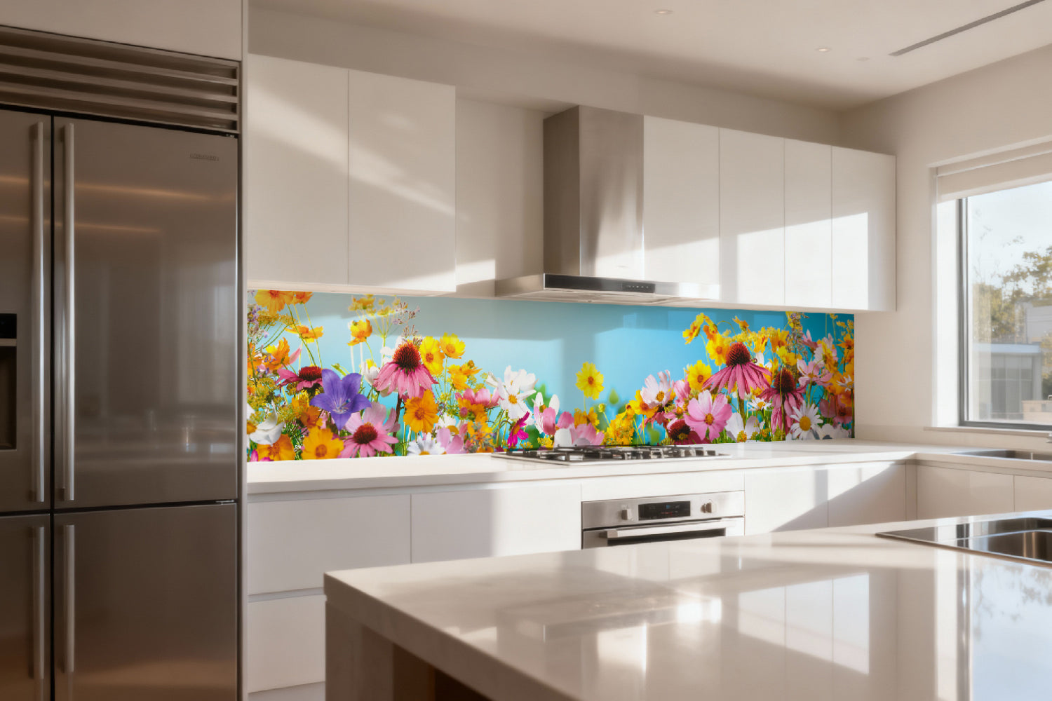Küchenrückwand Bunte Blumenwiese Sommer