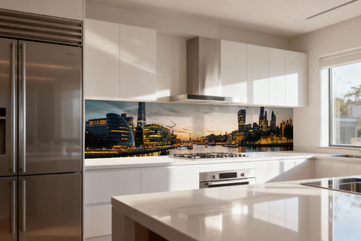 Küchenrückwand Skyline bei Sonnenuntergang