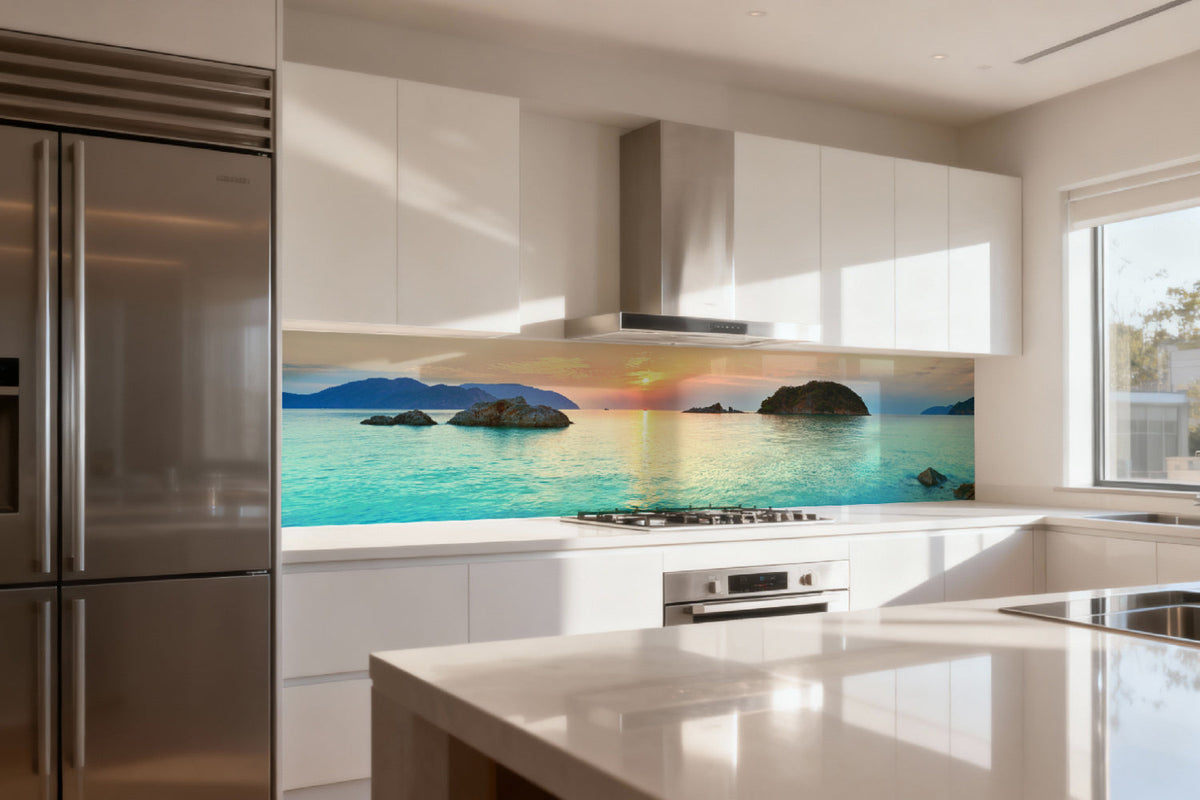 Küchenrückwand Sonnenuntergang am Meer