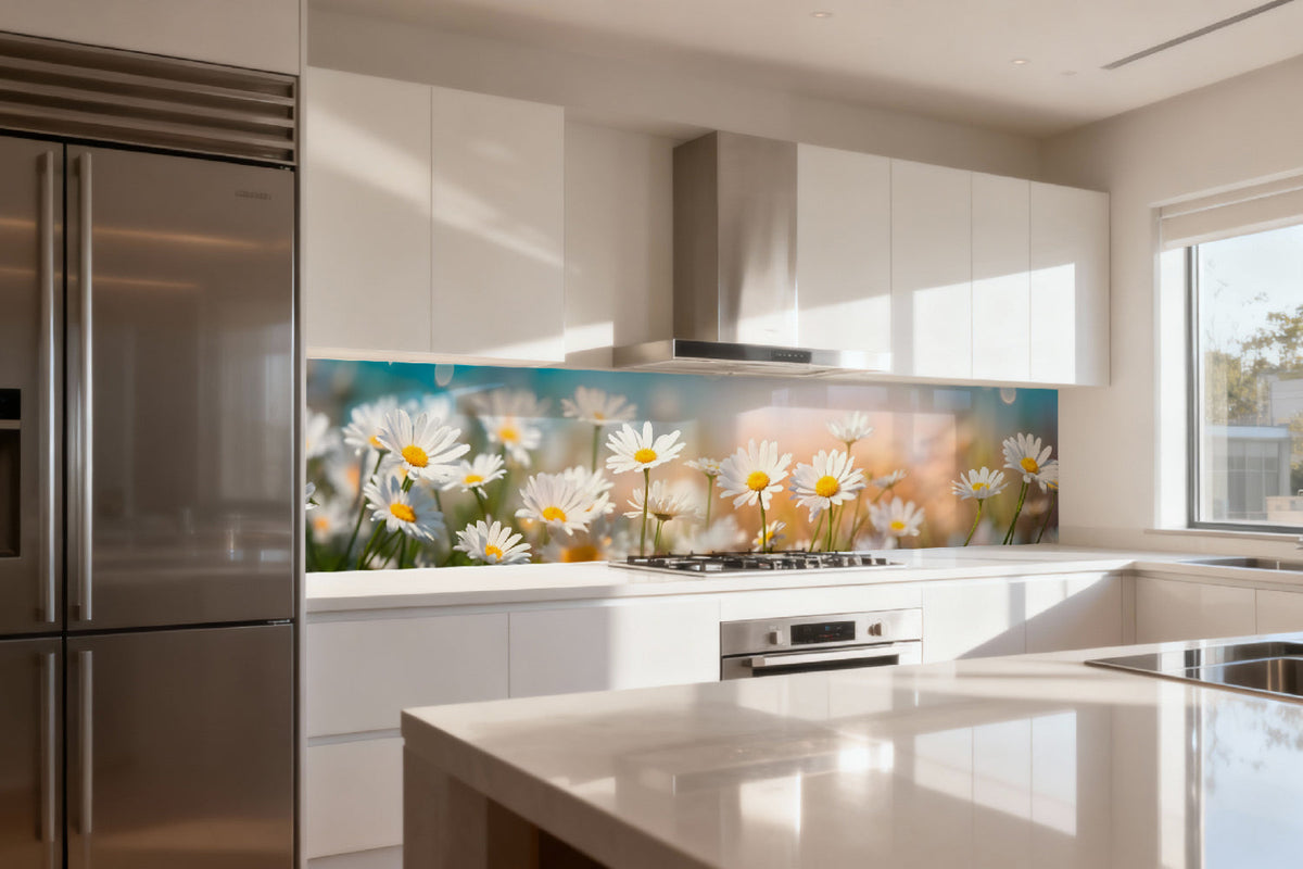 Küchenrückwand Gänseblümchen im Sonnenlicht