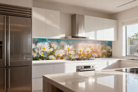 Küchenrückwand Gänseblümchen im Sonnenlicht