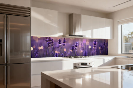 Küchenrückwand Lavendelblüten im Abendlicht