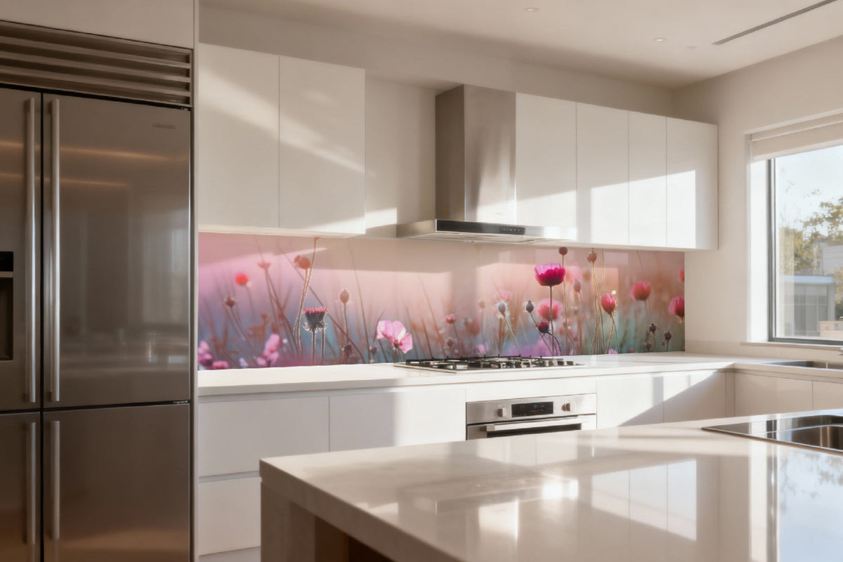 Küchenrückwand Romantische Blumenwiese