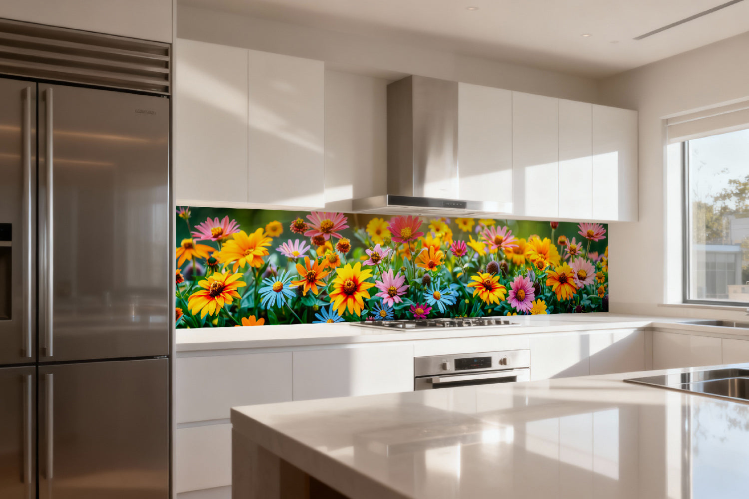 Küchenrückwand Bunte Blumenwiese