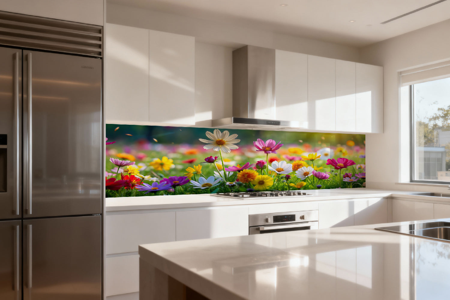 Küchenrückwand Bunte Frühlingswiese