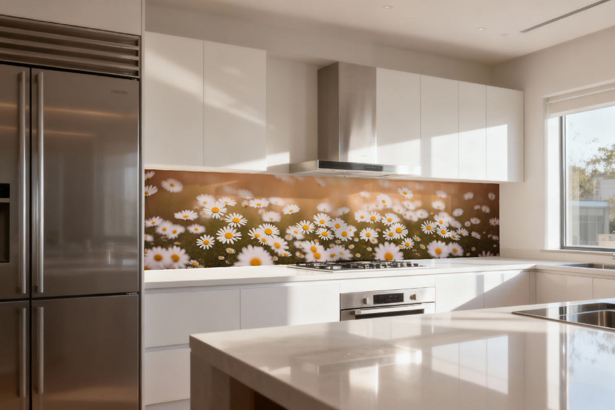 Küchenrückwand Gänseblümchenwiese