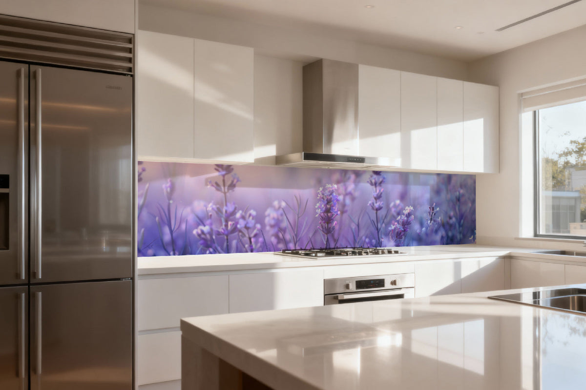 Küchenrückwand Lavendel in Pastellfarben