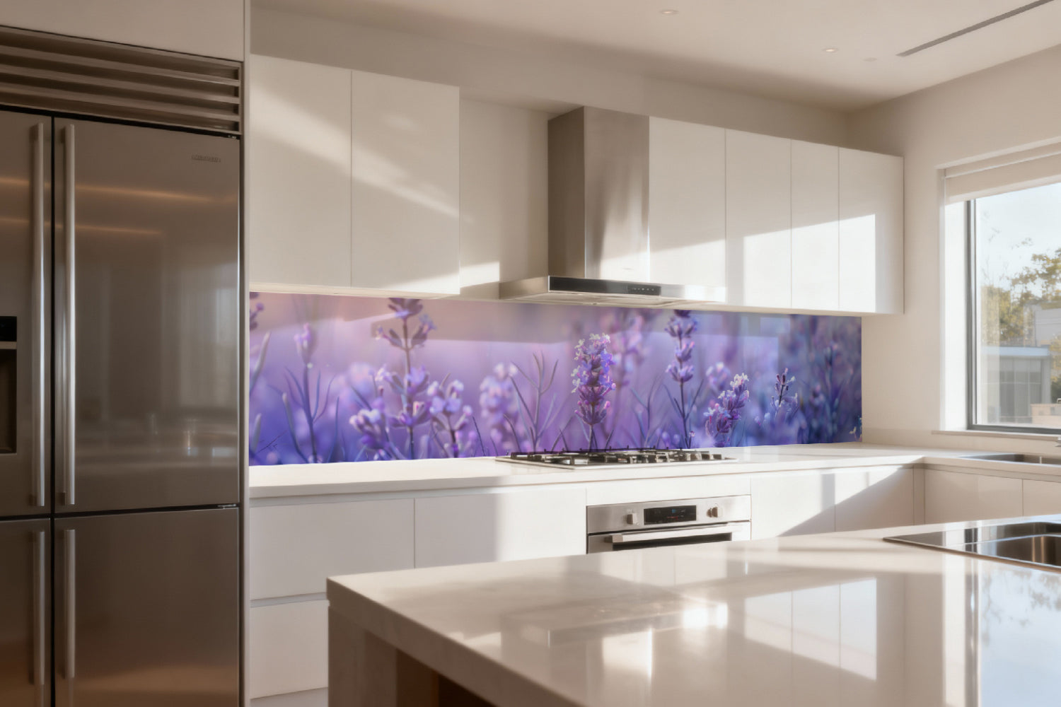 Küchenrückwand Lavendel in Pastellfarben