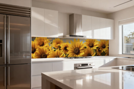 Küchenrückwand Sonnenblumenfeld