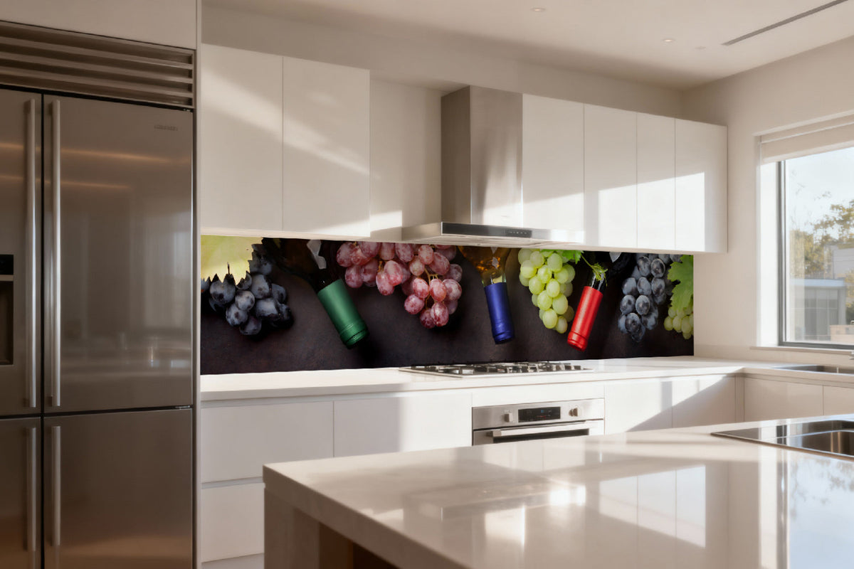 Küchenrückwand Wein und Trauben