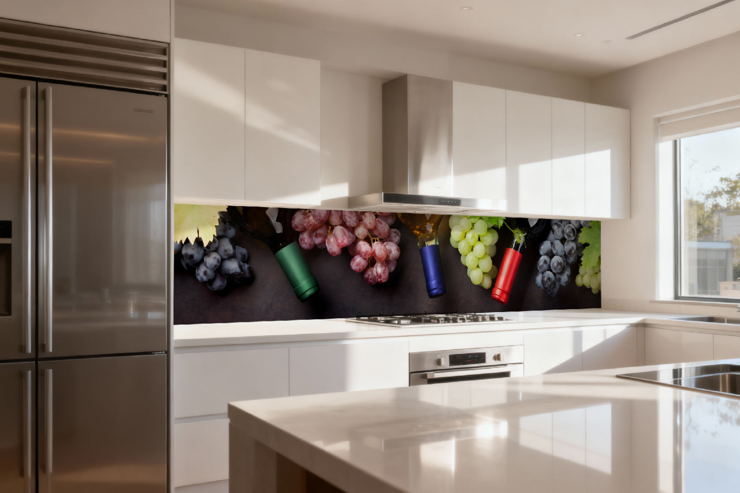 Küchenrückwand Wein und Trauben