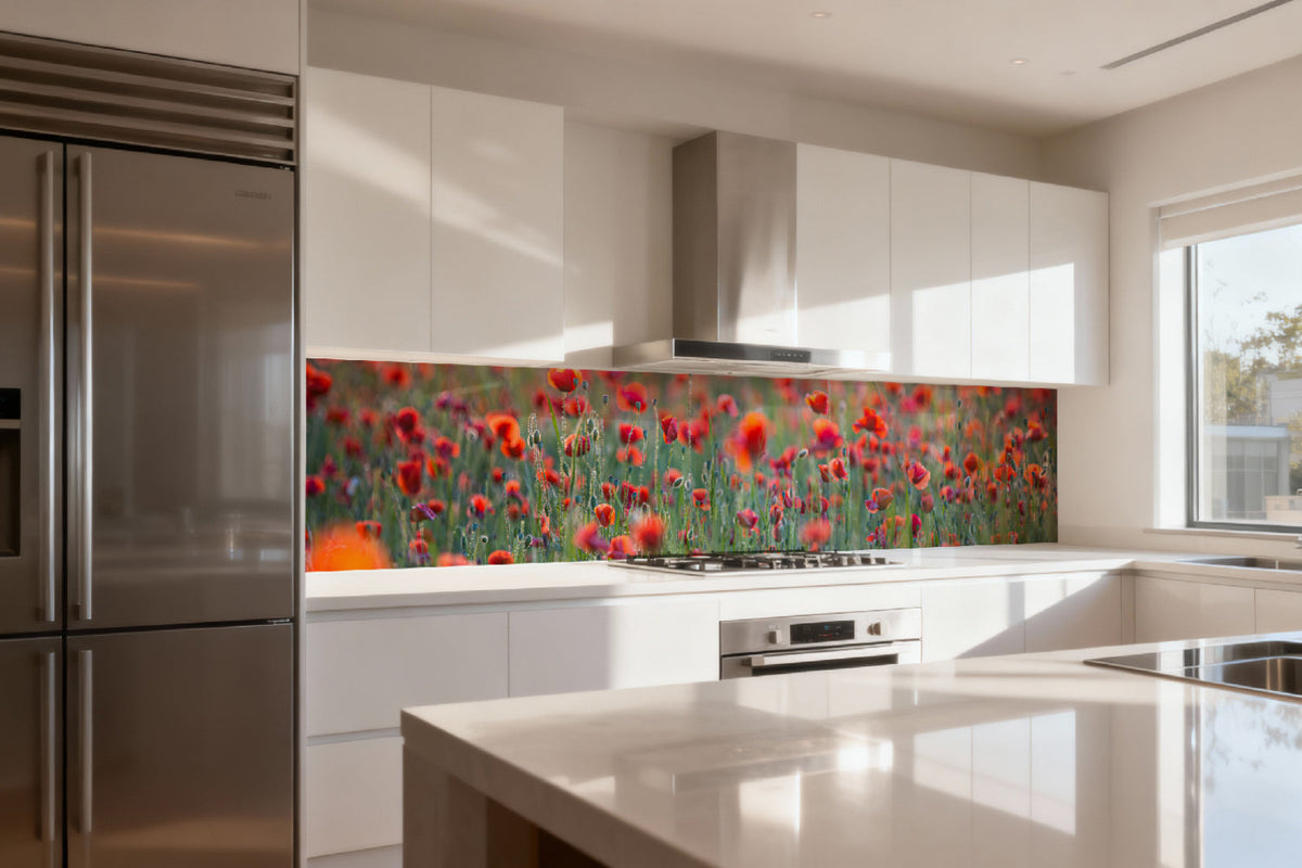 Küchenrückwand Rotes Mohnfeld