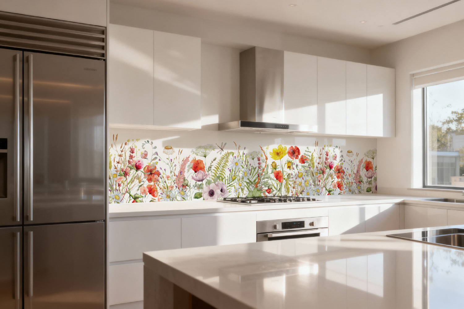 Küchenrückwand Bunte Wildblumen