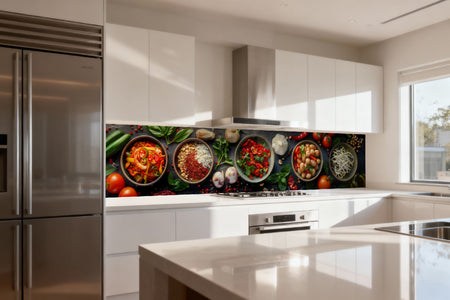 Küchenrückwand Frisches Gemüse und Kräuter