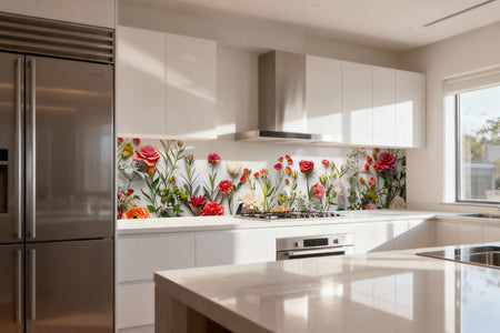 Küchenrückwand Bunte Blumen