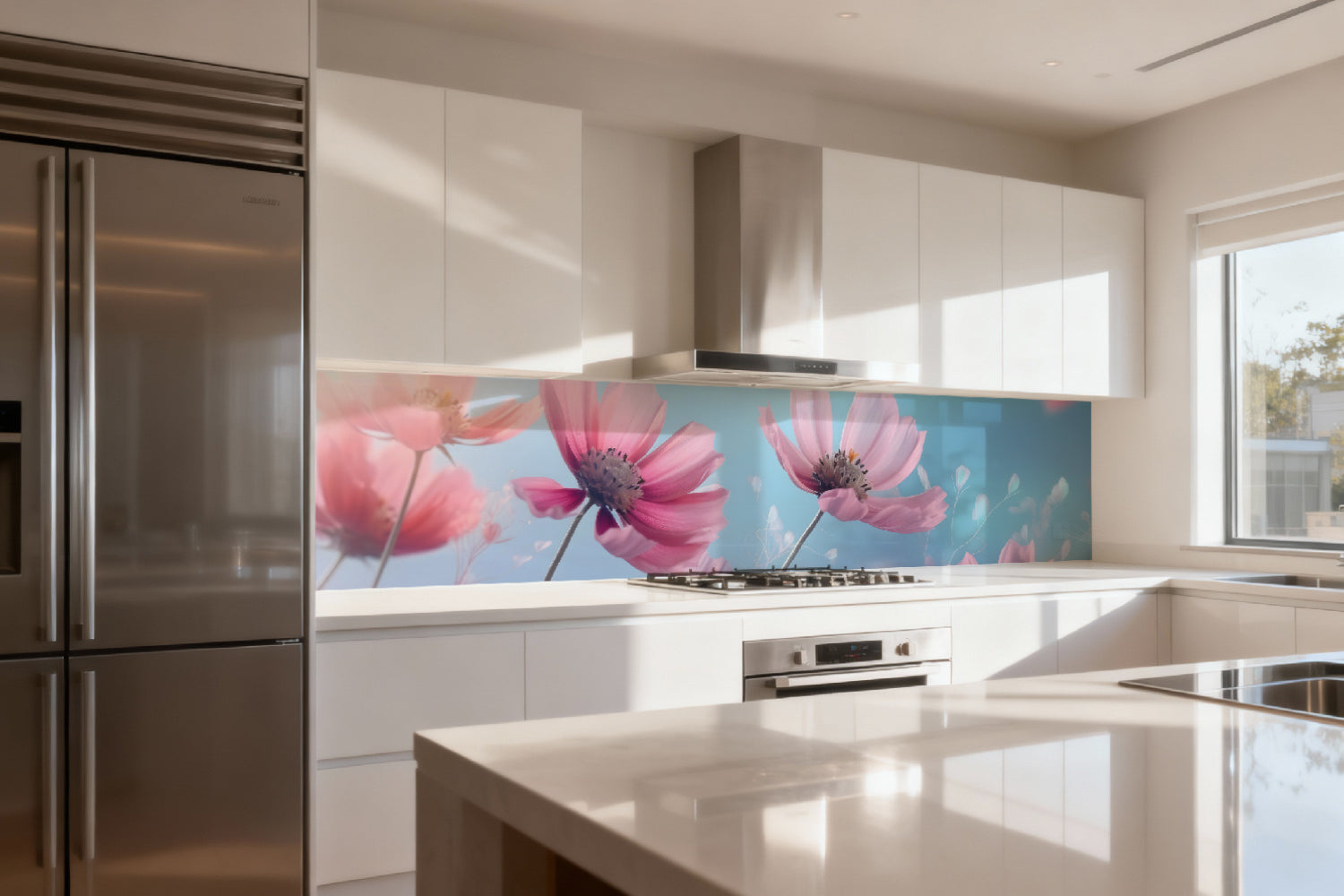 Küchenrückwand Rosa Blüten