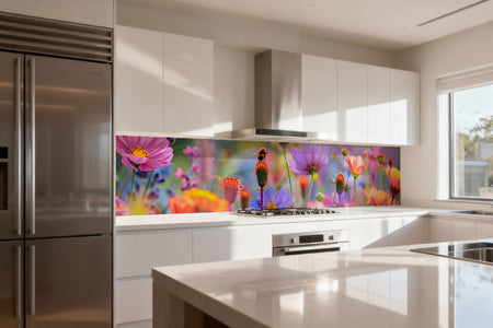 Küchenrückwand Bunte Blumenwiese