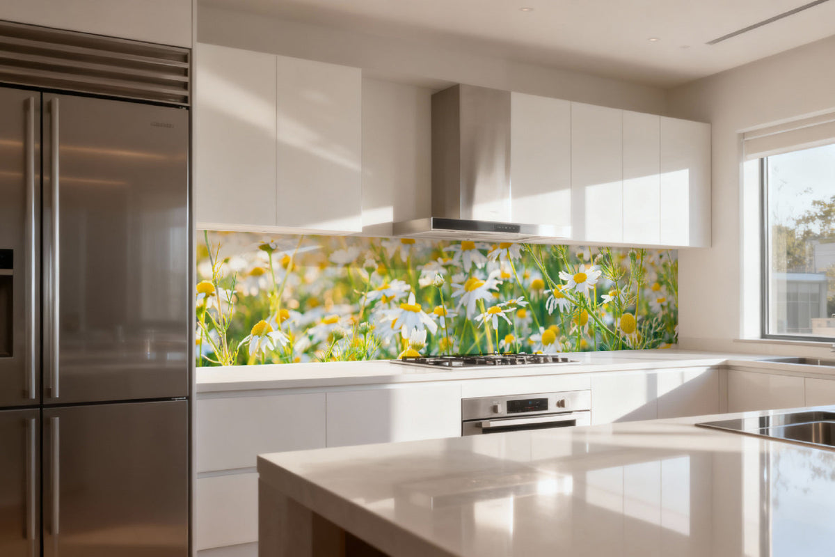 Küchenrückwand Kamillenwiese
