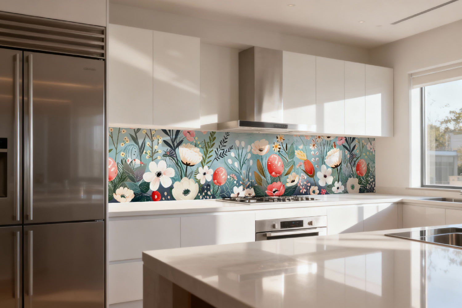 Küchenrückwand Florales Aquarellmotiv