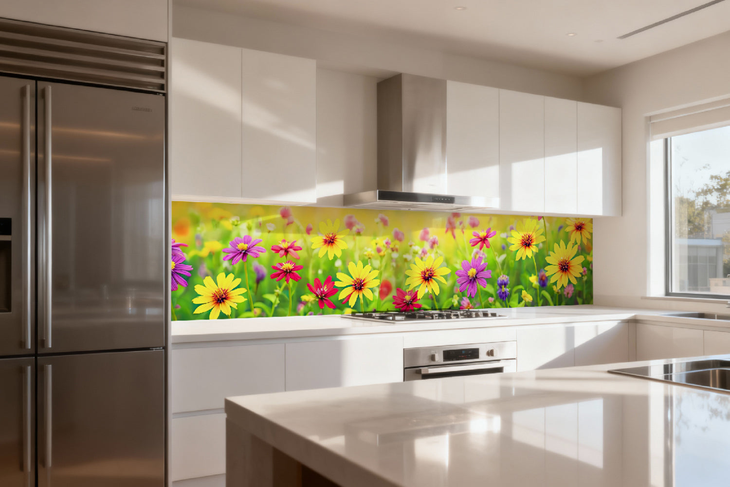Küchenrückwand Bunte Blumenwiese
