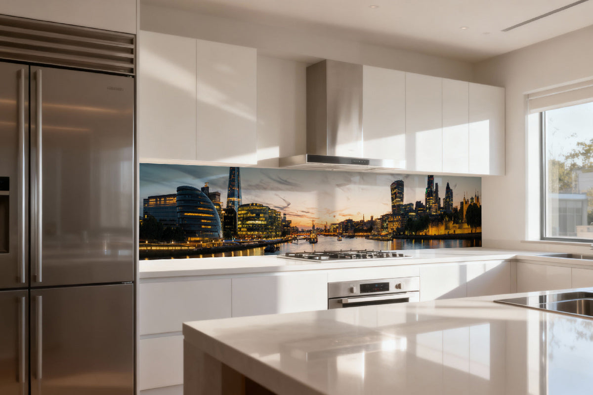 Küchenrückwand Skyline bei Sonnenuntergang