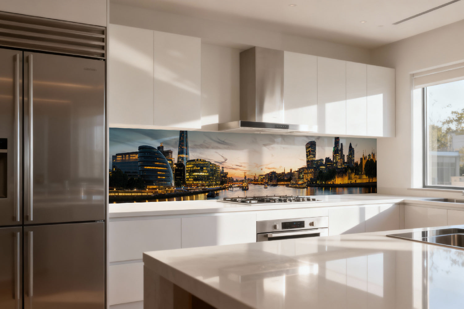 Küchenrückwand Skyline bei Sonnenuntergang